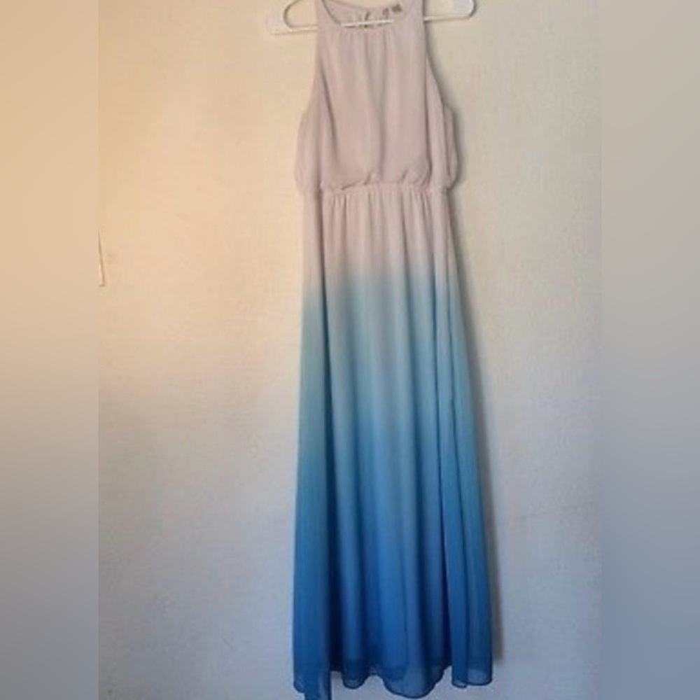 LC Lauren Conrad Ombre Blue & Cream Maxi Dress